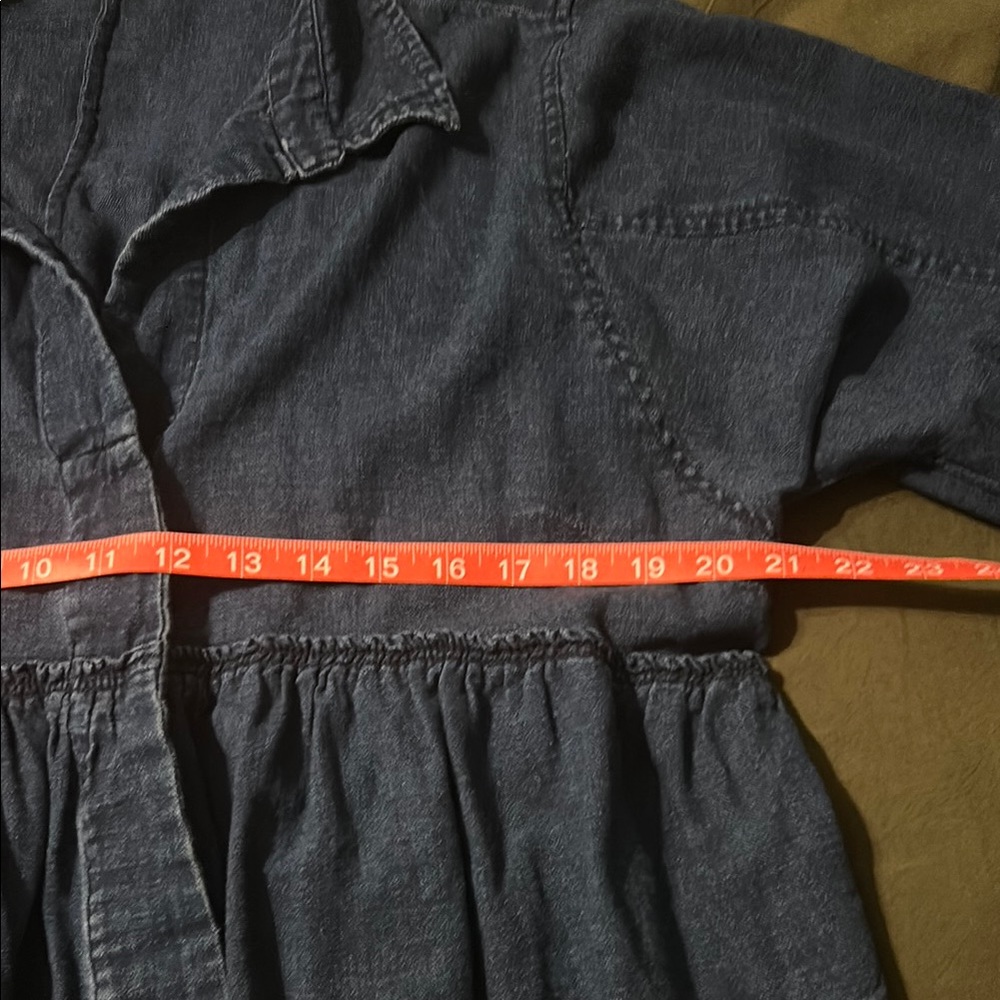 Pilcro Reworked Babydoll Blouse Chambray Jacket Lightweight Feminine - Picture 7 of 12